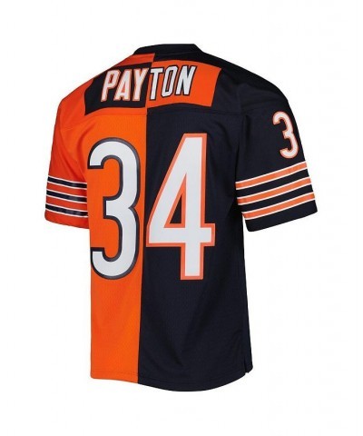 Men's Walter Payton Navy and Orange Chicago Bears 1985 Split Legacy Replica Jersey $55.50 Jersey