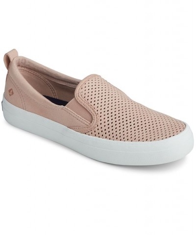 Women's Crest Twin Gore Perforated Slip On Sneaker Pink $42.30 Shoes