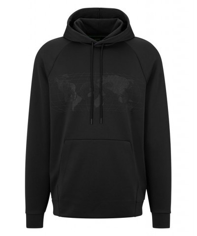 BOSS Men's Rhinestone Logo Stretch-Interlock Relaxed-Fit Hoodie Black $95.20 Sweatshirt