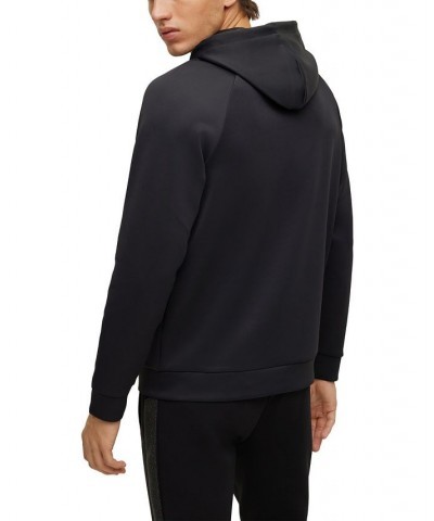 BOSS Men's Rhinestone Logo Stretch-Interlock Relaxed-Fit Hoodie Black $95.20 Sweatshirt