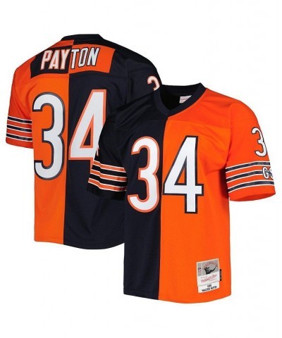 Men's Walter Payton Navy and Orange Chicago Bears 1985 Split Legacy Replica Jersey $55.50 Jersey