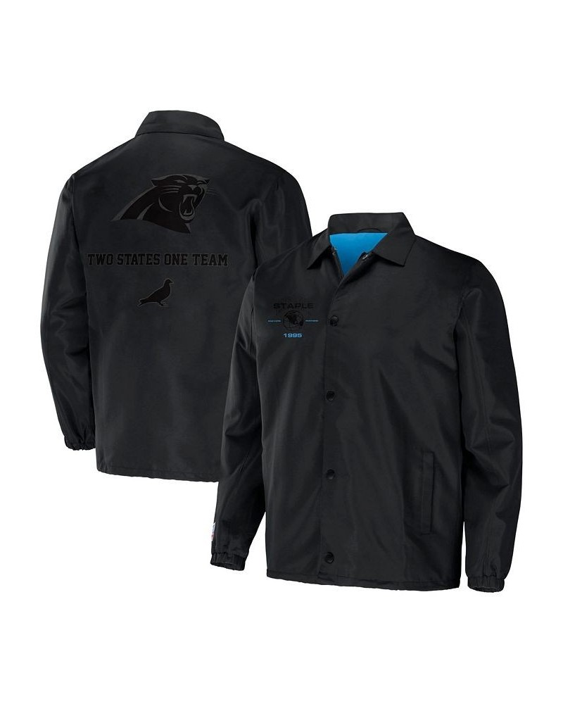 Men's NFL X Staple Black Carolina Panthers Embroidered Nylon Jacket $38.49 Jackets