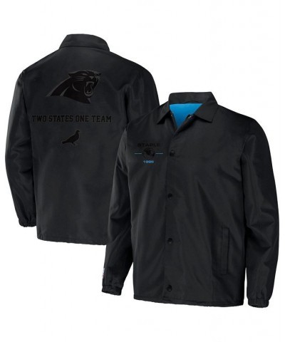 Men's NFL X Staple Black Carolina Panthers Embroidered Nylon Jacket $38.49 Jackets