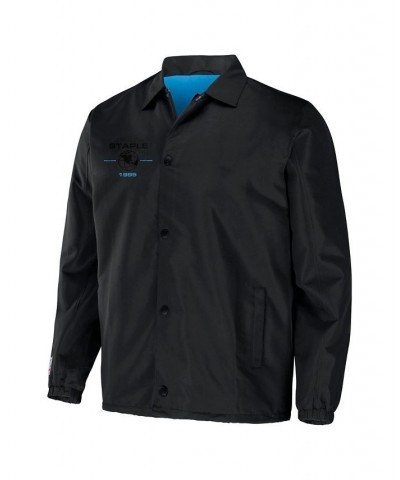 Men's NFL X Staple Black Carolina Panthers Embroidered Nylon Jacket $38.49 Jackets