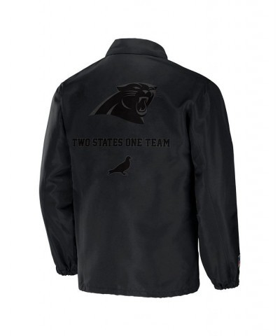 Men's NFL X Staple Black Carolina Panthers Embroidered Nylon Jacket $38.49 Jackets