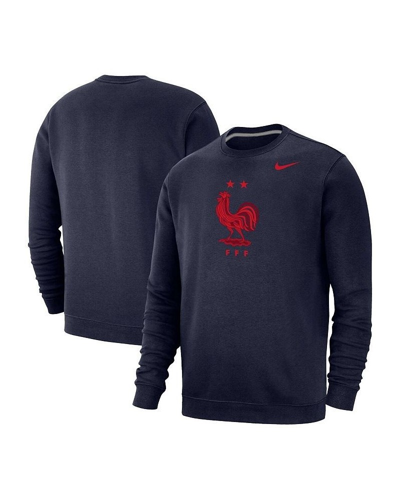 Men's Navy France National Team Fleece Pullover Sweatshirt $33.75 Sweatshirt