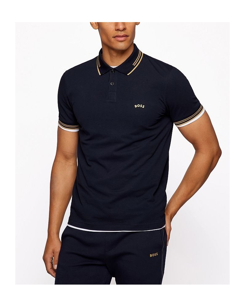 Boss Men's Slim-Fit Polo Shirt Blue $38.88 Polo Shirts