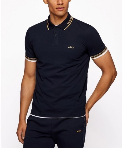 Boss Men's Slim-Fit Polo Shirt Blue $38.88 Polo Shirts