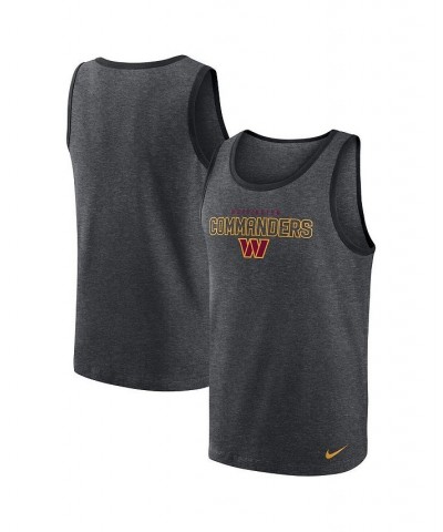 Men's Heathered Charcoal Washington Commanders Tri-Blend Tank Top $21.59 T-Shirts