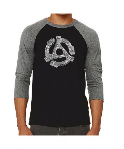 Record Adapter Men's Raglan Word Art T-shirt Gray $26.54 T-Shirts