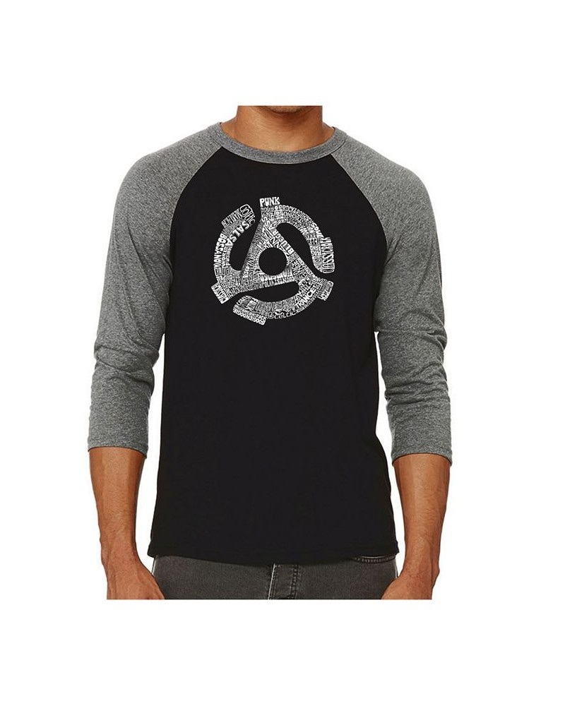 Record Adapter Men's Raglan Word Art T-shirt Gray $26.54 T-Shirts