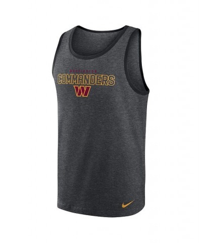 Men's Heathered Charcoal Washington Commanders Tri-Blend Tank Top $21.59 T-Shirts