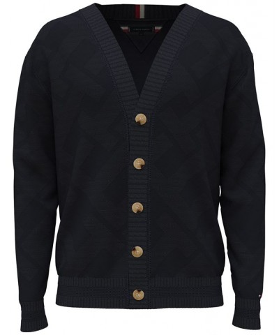 Men's Monogram Cardigan Blue $77.74 Sweaters