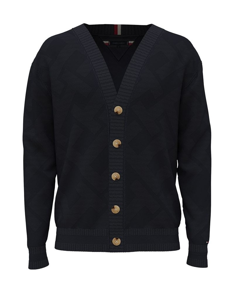 Men's Monogram Cardigan Blue $77.74 Sweaters