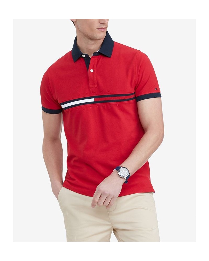 Men's Custom-Fit Tanner Logo Polo Red $30.50 Polo Shirts