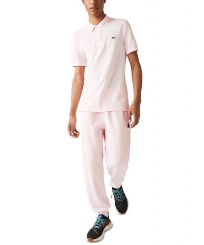 Men's Slim Fit Short Sleeve Ribbed Polo Shirt Pink $57.60 Polo Shirts