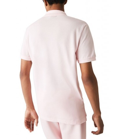 Men's Slim Fit Short Sleeve Ribbed Polo Shirt Pink $57.60 Polo Shirts