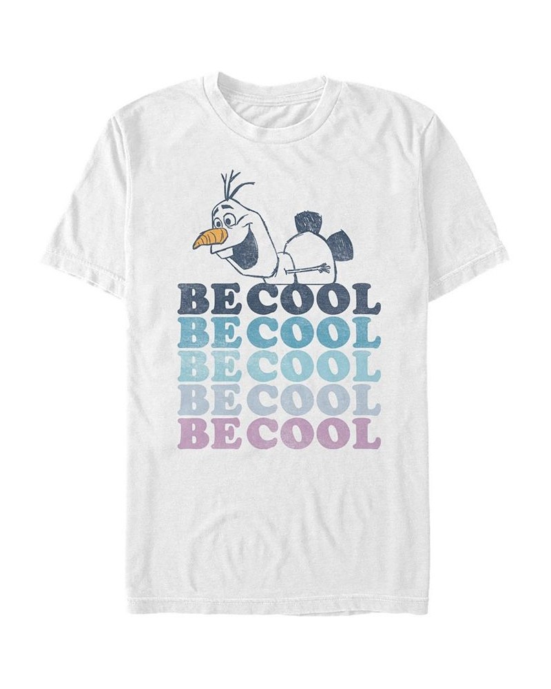 Men's Olaf Be Cool Short Sleeve Crew T-shirt White $20.29 T-Shirts