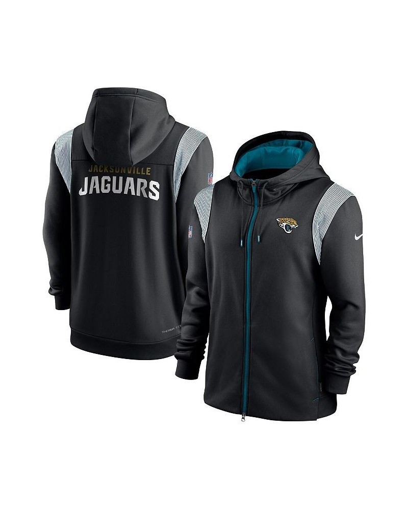 Men's Black Jacksonville Jaguars Performance Sideline Lockup Full-Zip Hoodie $47.25 Sweatshirt