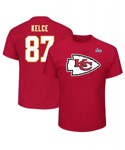 Men's Travis Kelce Red Kansas City Chiefs Super Bowl LVII Big and Tall Name and Number T-shirt $31.34 T-Shirts