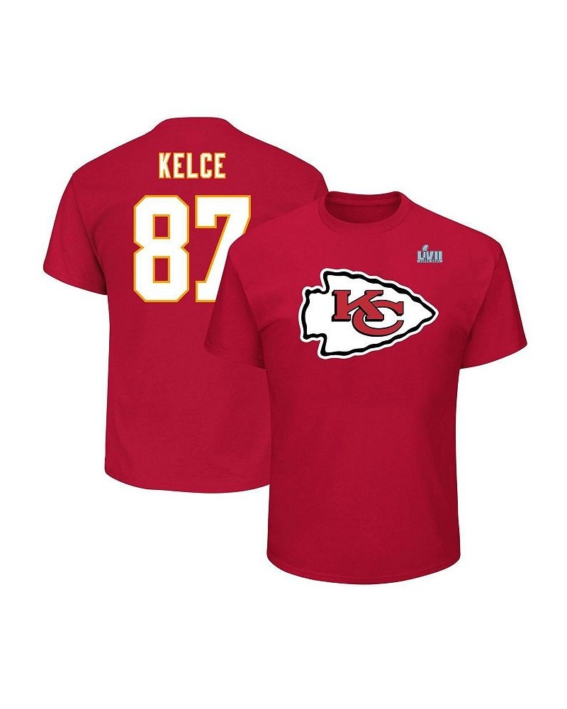 Men's Travis Kelce Red Kansas City Chiefs Super Bowl LVII Big and Tall Name and Number T-shirt $31.34 T-Shirts