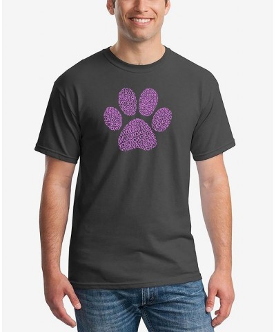 Men's XOXO Dog Paw Word Art Short Sleeve T-shirt Gray $14.70 T-Shirts