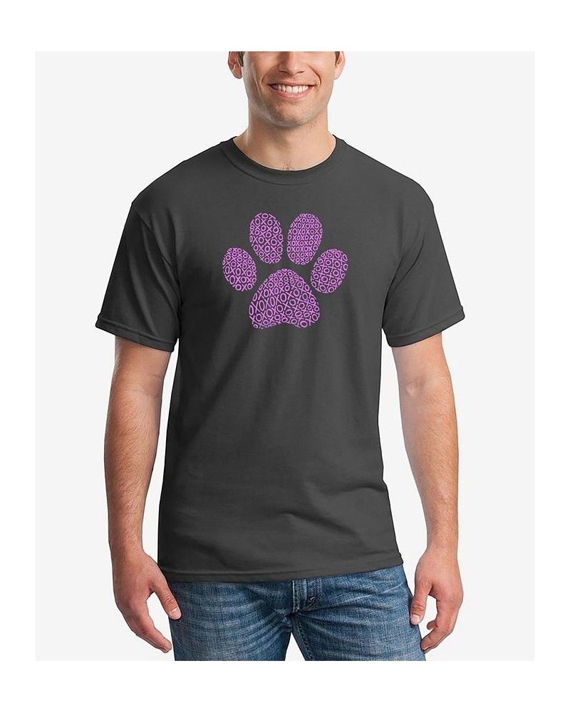 Men's XOXO Dog Paw Word Art Short Sleeve T-shirt Gray $14.70 T-Shirts