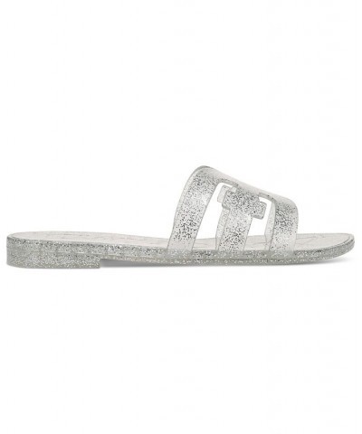 Women's Bay Logo Emblem Jelly Slide Sandals Brown $37.10 Shoes