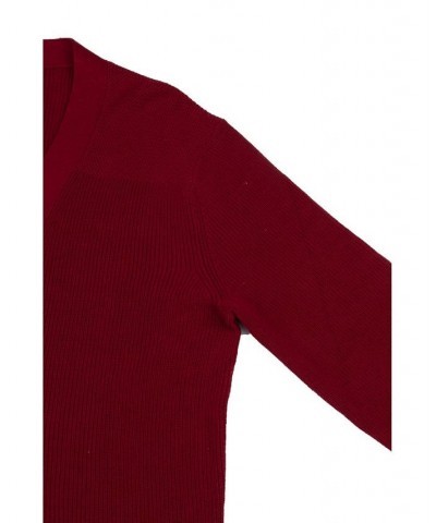 Men's Basic Ribbed Cardigan Red $28.49 Sweaters