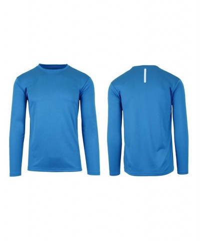 Men's Long Sleeve Moisture-Wicking Performance Tee Blue $11.48 T-Shirts