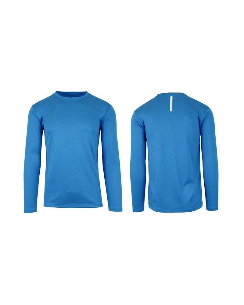 Men's Long Sleeve Moisture-Wicking Performance Tee Blue $11.48 T-Shirts