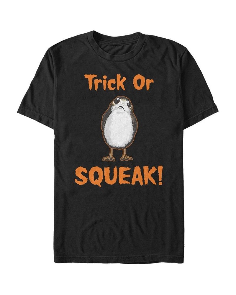 Star Wars Men's Porg Trick or Squeak Short Sleeve T-Shirt Black $15.75 T-Shirts