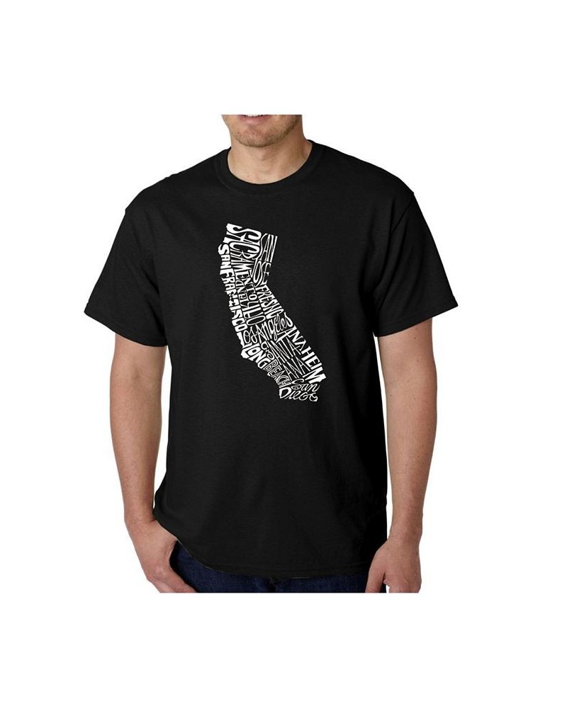 Men's Word Art T-Shirt - California State Black $14.00 T-Shirts