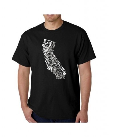 Men's Word Art T-Shirt - California State Black $14.00 T-Shirts