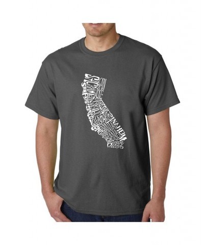 Men's Word Art T-Shirt - California State Black $14.00 T-Shirts