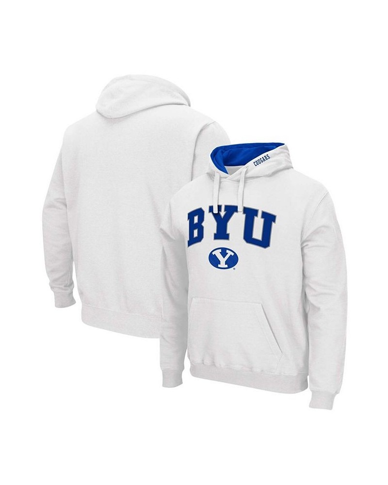 Men's White BYU Cougars Arch Logo 3.0 Pullover Hoodie $25.80 Sweatshirt