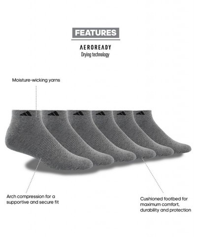 Men's Cushioned Athletic 6-Pack Low Cut Socks Gray $13.19 Socks