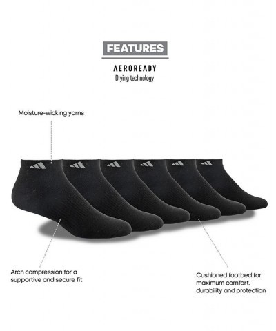 Men's Cushioned Athletic 6-Pack Low Cut Socks Gray $13.19 Socks