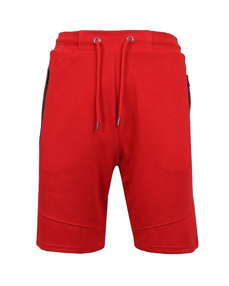 Men's Slim Fit Tech Fleece Performance Active Jogger Shorts Red $18.36 Shorts