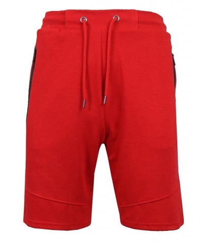 Men's Slim Fit Tech Fleece Performance Active Jogger Shorts Red $18.36 Shorts