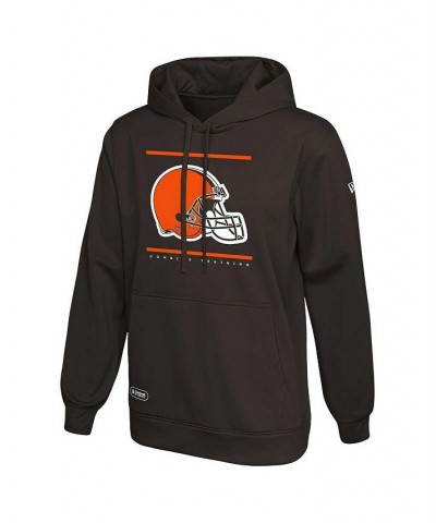 Men's Brown Cleveland Browns Combine Authentic Split Defense Pullover Hoodie $40.79 Sweatshirt