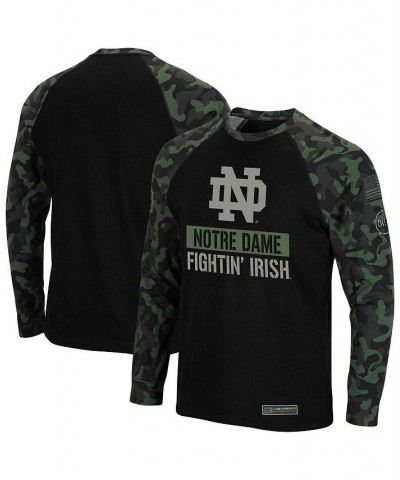 Men's Black, Camo Notre Dame Fighting Irish OHT Military-Inspired Appreciation Big and Tall Raglan Long Sleeve T-shirt $34.79...