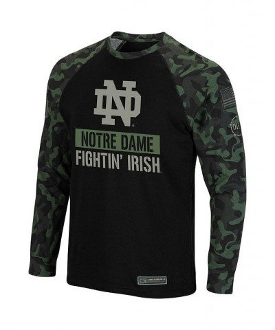 Men's Black, Camo Notre Dame Fighting Irish OHT Military-Inspired Appreciation Big and Tall Raglan Long Sleeve T-shirt $34.79...