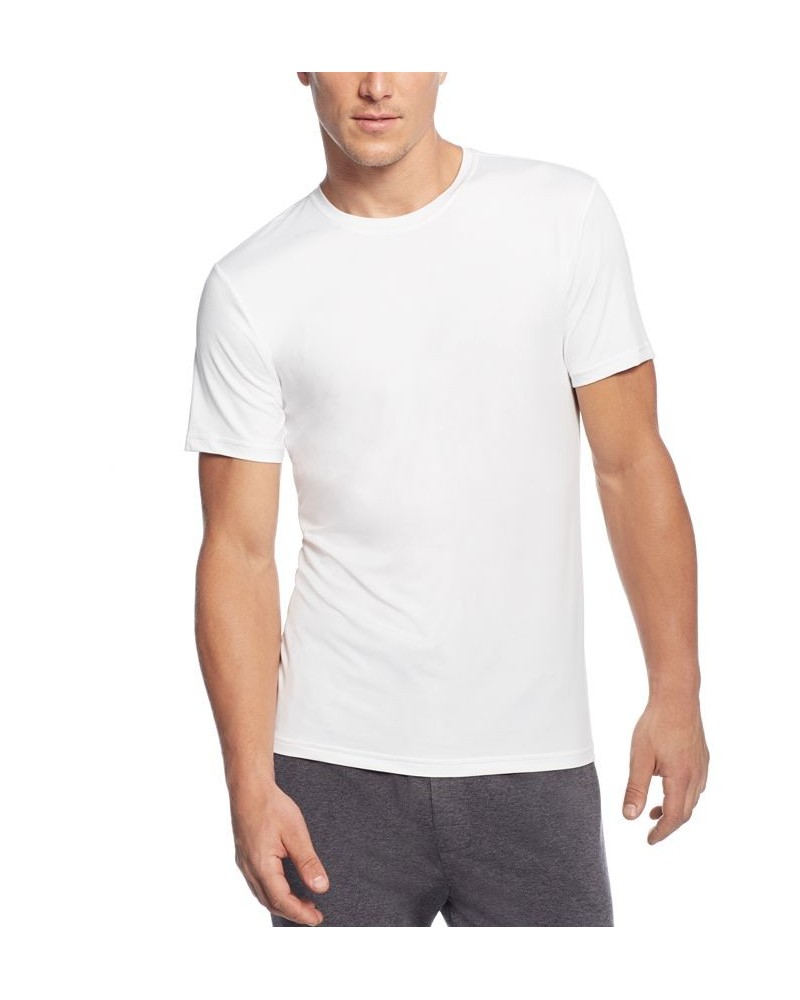 Men's Cool Ultra-Soft Light Weight Crew-Neck Sleep T-Shirt White $10.75 Pajama