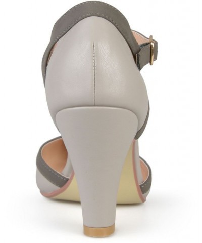 Women's Olina T-Strap Heels Gray $44.00 Shoes