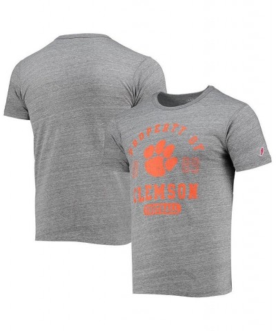 Men's Heathered Gray Clemson Tigers Hail Mary Football Victory Falls Tri-Blend T-shirt $25.19 T-Shirts