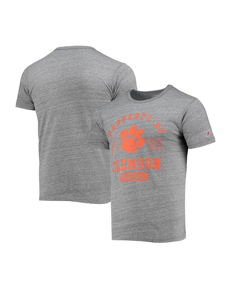 Men's Heathered Gray Clemson Tigers Hail Mary Football Victory Falls Tri-Blend T-shirt $25.19 T-Shirts