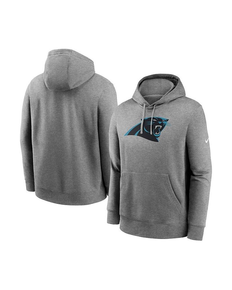 Men's Heathered Gray Carolina Panthers Rewind Club Fleece Pullover Hoodie $41.65 Sweatshirt