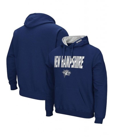 Men's Navy New Hampshire Wildcats Arch and Logo Pullover Hoodie $28.04 Sweatshirt