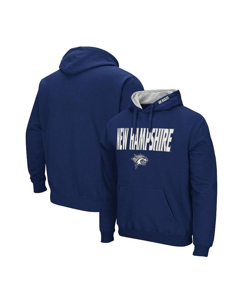 Men's Navy New Hampshire Wildcats Arch and Logo Pullover Hoodie $28.04 Sweatshirt